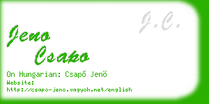 jeno csapo business card